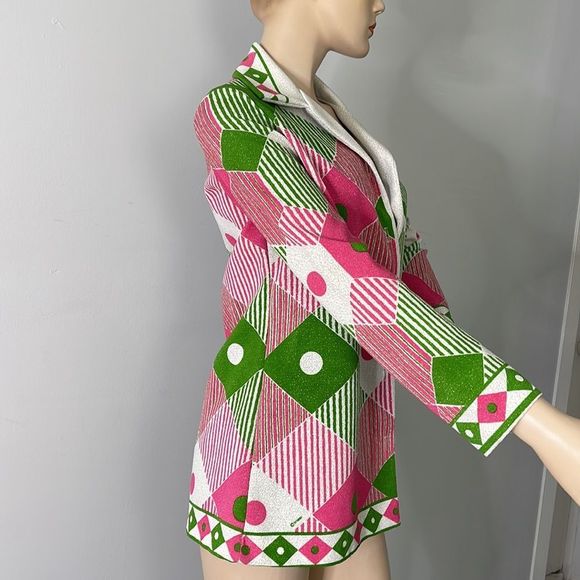 Vintage 1970s Abstract Polyester Button Front Top - Picture 12 of 16